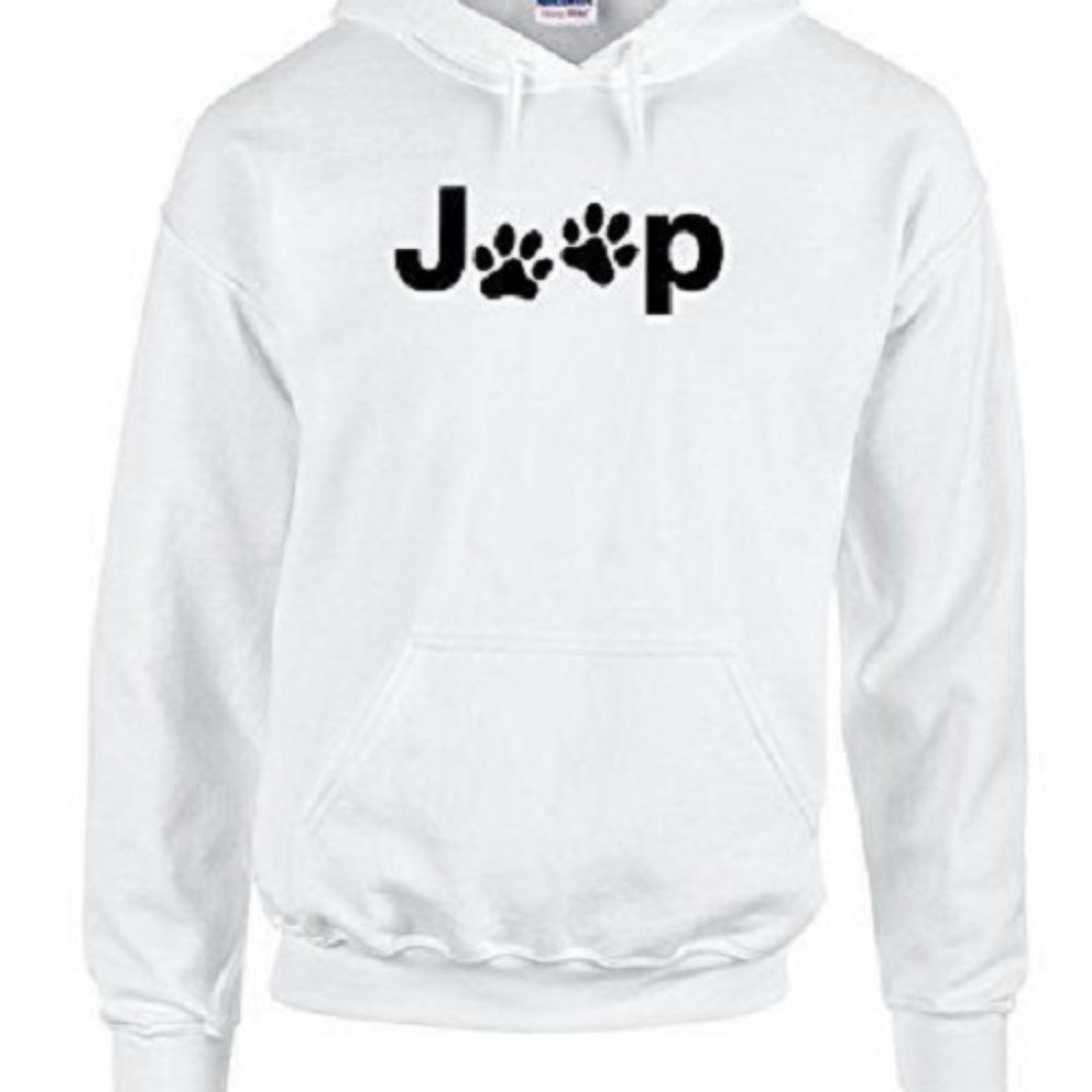 Jeep Paws White Pullover Hoodie *NEW*
